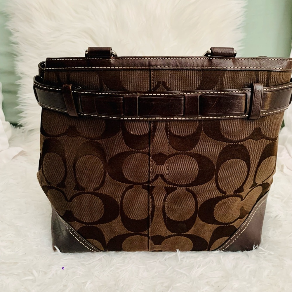 AuthenticCOACH Monogram Hampton Satchel Handbag - Picture 4 of 7